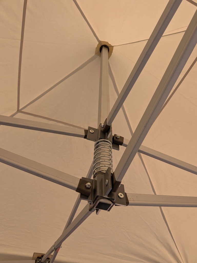 4x4m PROFI-ZELTE Faltpavillon Alurahmen Hexagon 50mm - Dachkonstruktion von innen