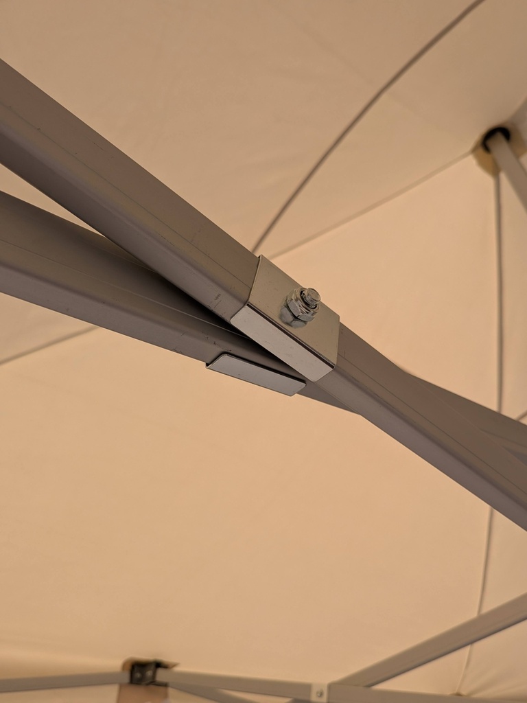 4x4m PROFI-ZELTE Faltpavillon Alurahmen Hexagon 50mm - Rahmenverbinder am Dachprofil