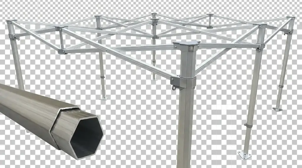 Rahmen 3x4,5m PROFI-ZELTE Faltpavillon Alurahmen Hexagon 50mm