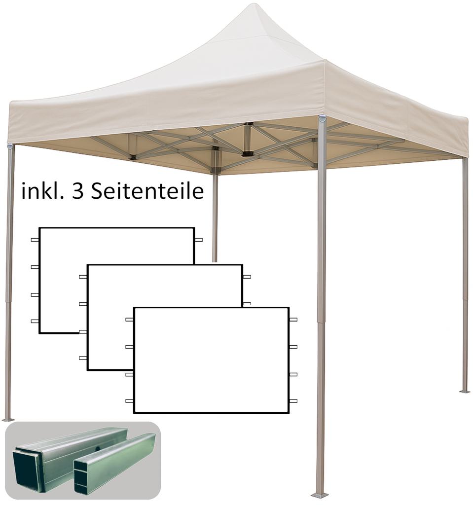 3x3m PROFI-ZELTE Faltpavillon, Alurahmen 32mm, 100% wasserdicht