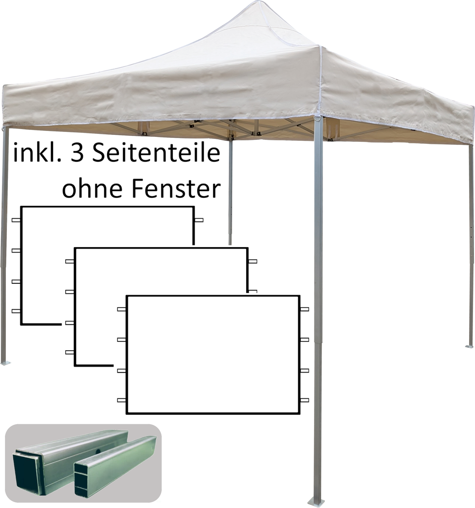3x3m PROFI-ZELTE Faltpavillon, Alurahmen 32mm, 100% wasserdicht