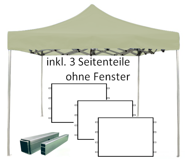 2x2m PROFI-ZELTE Faltpavillon, 32mm-Alu, 100% wasserdicht