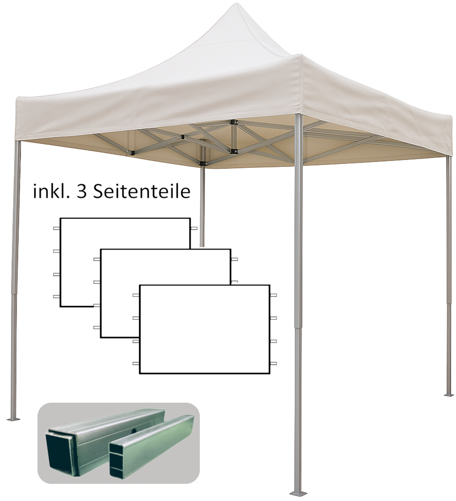 2x2m PROFI-ZELTE Faltpavillon, 32mm-Alu, 100% wasserdicht