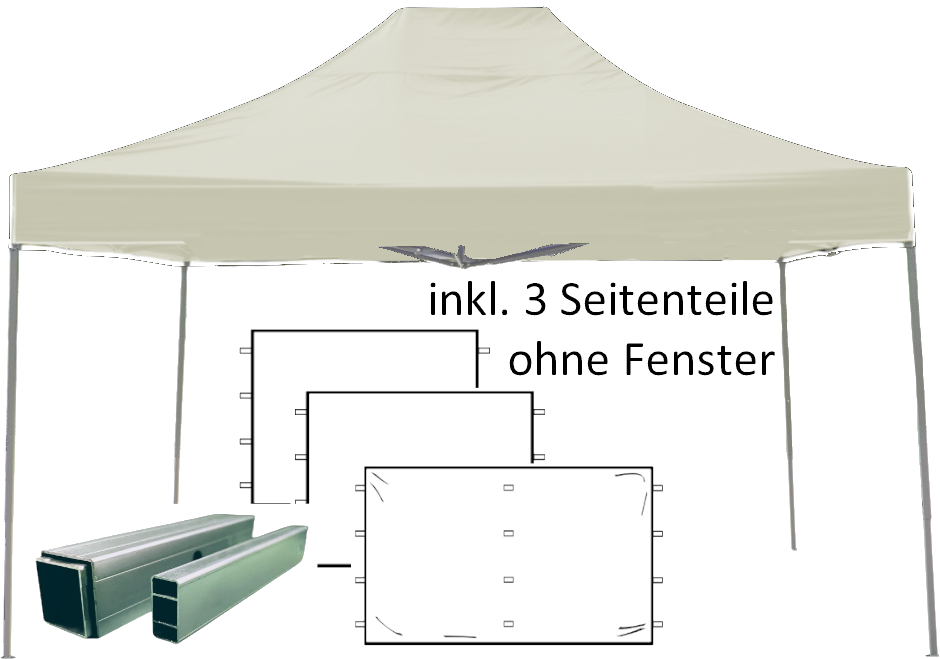 2x3m PROFI-ZELTE Faltpavillon, 32mm Alu, 100% wasserdicht