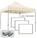 3x3m PROFI-ZELTE Faltpavillon Alurahmen Hexagon 40mm, 100% wasserdicht