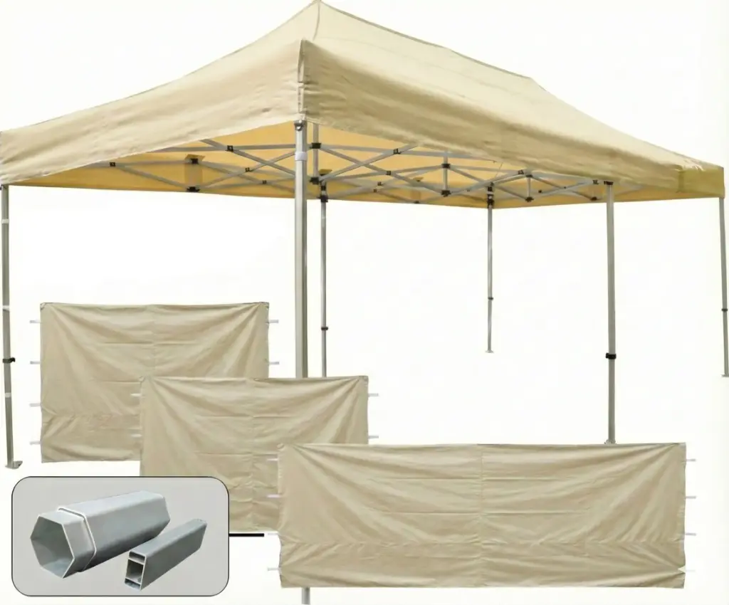 3x6m PROFI-ZELTE Faltpavillon Alurahmen Hexagon 40mm, 100% wasserdicht