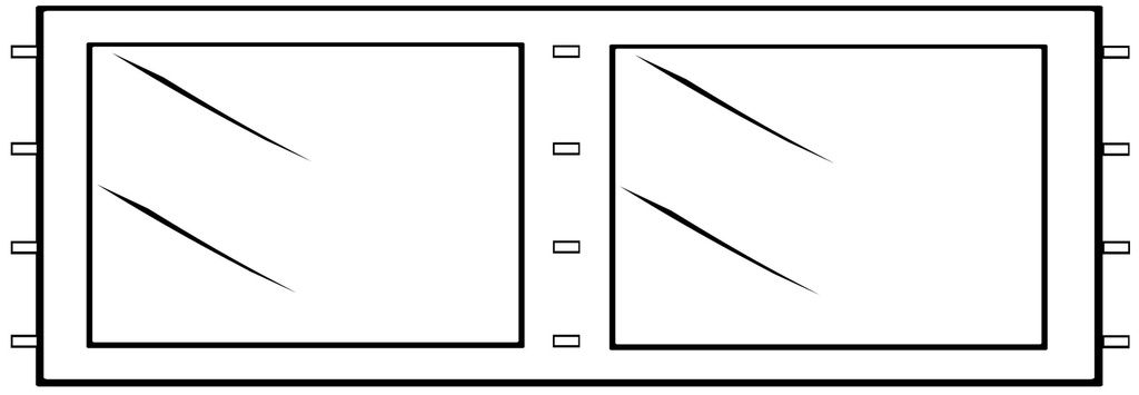 Seitenteil 6m, mit Fenster - für 30/32mm Profile