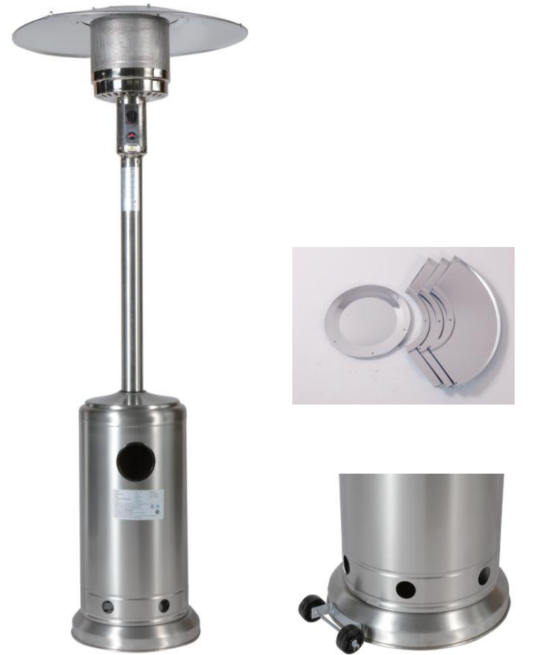 Gas-Heizpilz | Edelstahl | Silber - 13KW