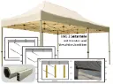 3x6m PROFI-ZELTE Faltpavillon Alurahmen Hexagon 50mm, 100% wasserdicht