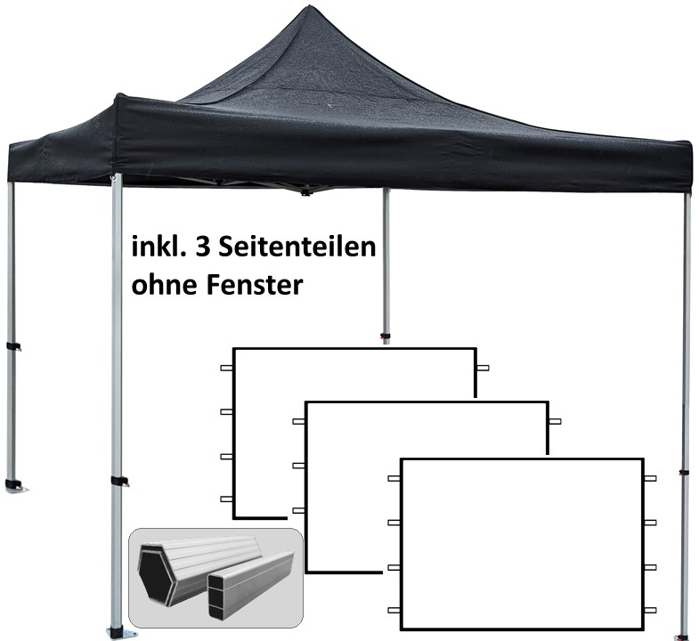 4x4m PROFI-ZELTE Faltpavillon Alurahmen Hexagon 50mm, 100% wasserdicht