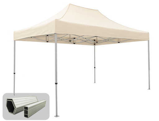 3x4,5m PROFI-ZELTE Faltpavillon Alurahmen Hexagon 50mm, 100% wasserdicht