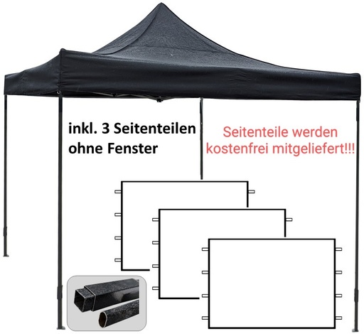 4x4m PROFI-ZELTE Faltpavillon, Stahl, 100% wasserdicht