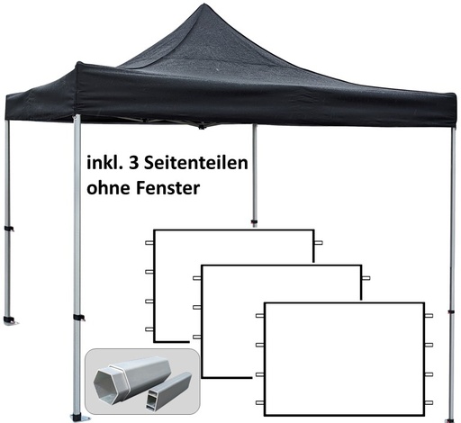 4x4m PROFI-ZELTE Faltpavillon Alurahmen Hexagon 40mm, 100% wasserdicht